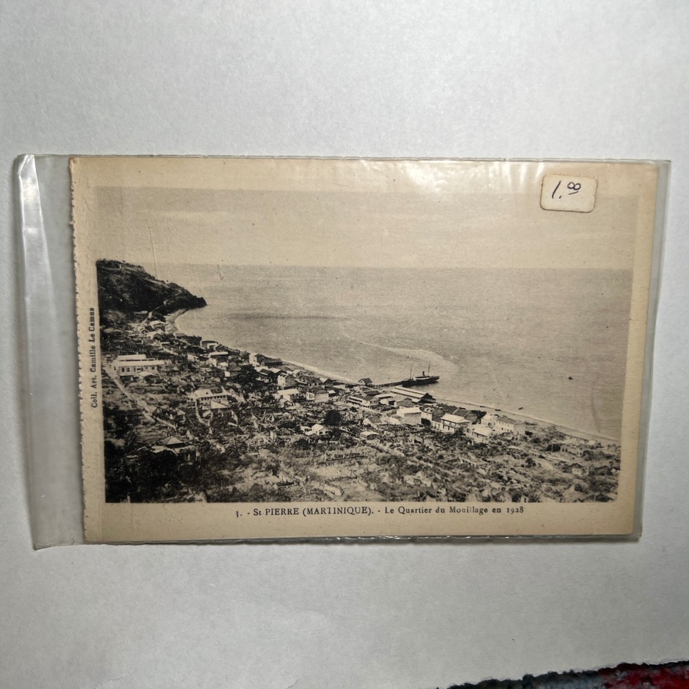 1928 RPPC Postcard St Pierre Martinique Quartier Du Mouillage France Photo ANTIQ